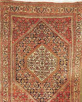 BIDJAR,PERSIEN CA 307 X 82 CM..FLOR WOLLE. EHZ 2.CA 10 JAHRE.