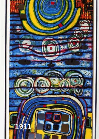 HUNDERTWASSER, FRIEDENSREICH, 1928-2000, DIE EINSAMKEITEN, FARBOFFSET AUF KARTON, CA. 49 X 104 CM, PP, U.GL., R.