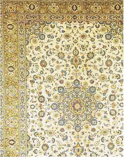 KESCHAN,PERSIEN CA 422 X 299 CM..FLOR WOLLE. CA 50 JAHRE.EHZ 2.