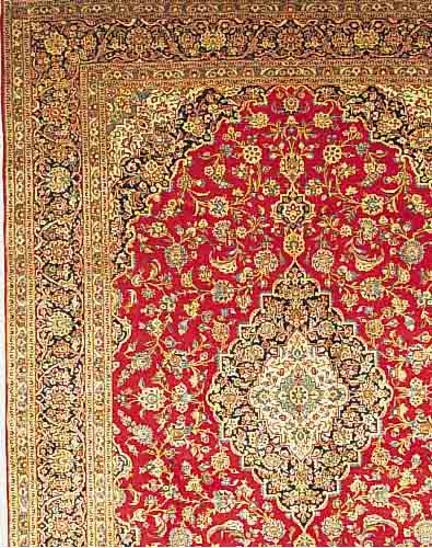 KESCHAN,PERSIEN CA 435 X 315 CM..FLOR WOLLE EHZ 2.CA 40 JAHRE.