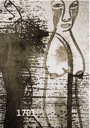 BARBERA, JUAN JOSé, GEB. 1954, STEHENDE FIGUREN, RADIERUNG VON 1992, HANDSIGNIERT UND DATIERT, NUM. 2/25, CA. 98 X 49 CM