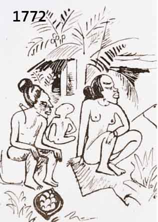 PECHSTEIN, HERMANN MAX, 1881-1955, PALAUFAMILIE, LITHOGRAPHIE VON 1919, ERSCHIENEN IM VERLAG CASSIRER BERLIN 1919, CA. 28 X 36 CM