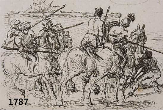 SLEVOGT, MAX, 1868-1932, ZWEI LITHOGRAPHIEN AUS: CORTEZ: DIE EROBERUNG MEXIKOS, VON 1915-18, AUF CHINAPAPIER, JEWEILS RE. U. HANDSIGNIERT, BLATTGR. ...