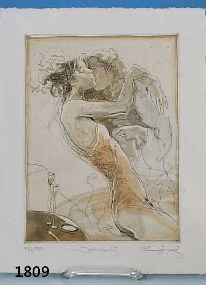 GÖrg, JÜrgen, Sehnsucht, Farbaquatinta- radierung von 2001, handsigniert, betitelt, num. 143/150, ca. 23.5 x 17.5 cm, im Buchband Lichtbilder