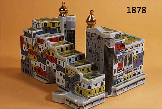 DAS HAUS DES HUNDERTWASSER, PORZELLAN, NUM. 164/2000, VIENNA COLLECTION, IM ORIG. KARTON