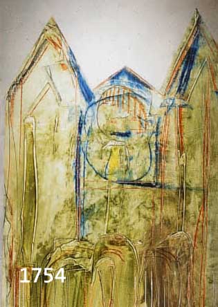 SPITZER, EBERHARD, ZEITGEN. MALER AUS SPEYER, DER DOM ZU SPEYER, MISCHTECHNIK AUF HOLZ, CA. 170 X 87 CM