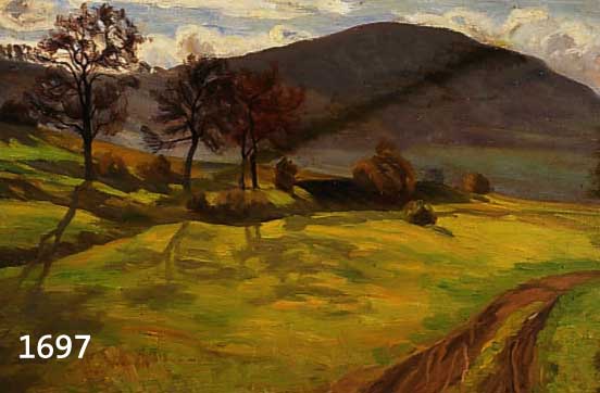 FINKLER, JOHANNA, 1870-1906, PFÄLZER LANDSCHAFT, ÖL/LWD AUF HARTFASER AUFGEZOGEN, RE. U. SIGNIERT UND DAT. (19)00, CA. 49 X 60 CM, R.