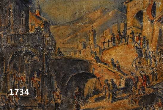 HEIMER, W., SZENE AUS BIZETS CARMEN, MISCHTECHNIK AUF PAPIER, SIGNIERT UND DAT. 45, BETITELT, CA. 13.5 X 18.5 CM, PP, U.GL., R.