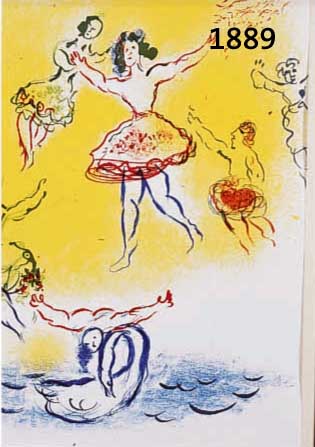 CHAGALL, MARC, DREI FARBLITHOGRAPHIEN AUS: OPERA, MOURLOT PARIS 1965-66, BLATTGR. JE CA. 32 X 24 CM