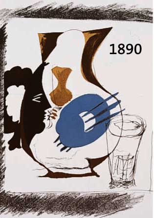 BRAQUE, GEORGES, VIER FARBLITHOGRAPHIEN, VON CA. 14 X 19 CM BIS CA. 30 X 24 CM