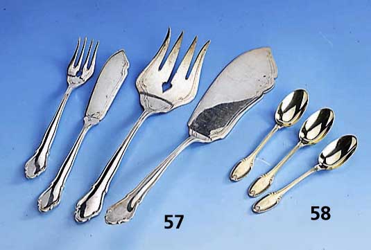 6 KaffeelÖffel, EMILE PUIFORCAT, Frankreich, Paris um 1890/1900, 950er Silber vergoldet, min. berieben, klassizistischer Dekor, fein punziert, ...