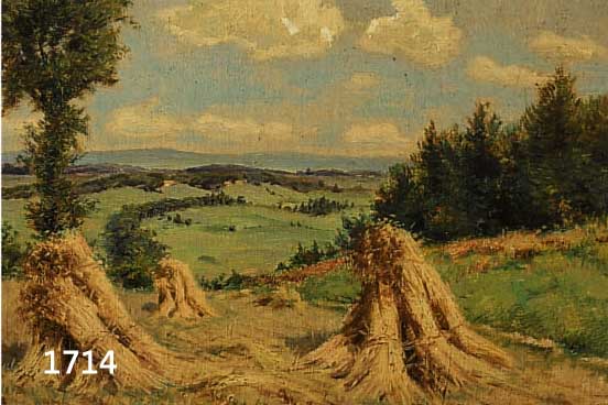 BENZ-BAENISCH, H., NACH DER ERNTE, ÖL/MALKARTON, LI. U. SIGN., CA. 33 X 44 CM, R.