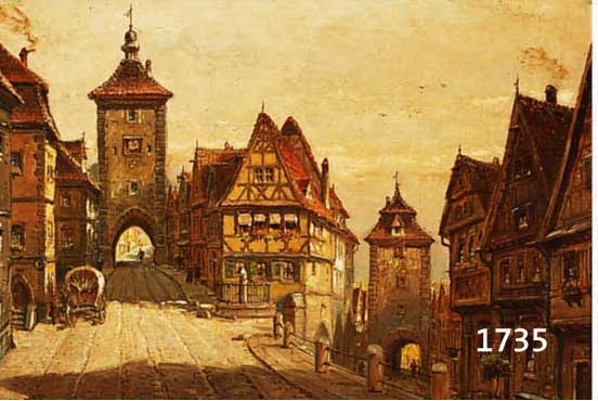 WIMMER, M. SZENE AUS ROTHENBURG OB DER TAUBER, MALKARTON, LI. U. SIGN., RE. U. BEZEICHNET, CA. 30 X 40 CM, R.