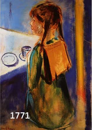 HANSEN, ARNE A., GEB. 1922 DÄNEMARK, PORTRÄT EINES SCHULKINDES BEIM FRÜHSTÜCK, ÖL/LWD, LI. U. SIGN., CA. 70 X 60 CM, R.