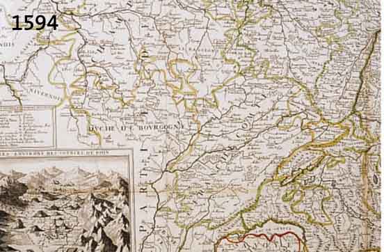KUPFERSTICHKARTE, J.B. NOLIN, 1702, LA PARTIE OCCIDENTAL DE L'ALLEMAGNE, IN 2 TEILEN, GRENZKOLORIT, MEHRFACH GEFALTET, JE CA. 40 X 64 CM