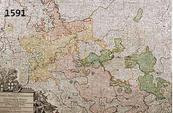 KUPFERSTICHKARTE, M. SEUTTER, UM 1730, DER RHEINVERAUF VON PHILIPPSBURG BIS DUISBURG, KOLORIERT, BUGFALTE GEGLÄTTET, CA. 49 X 57 CM