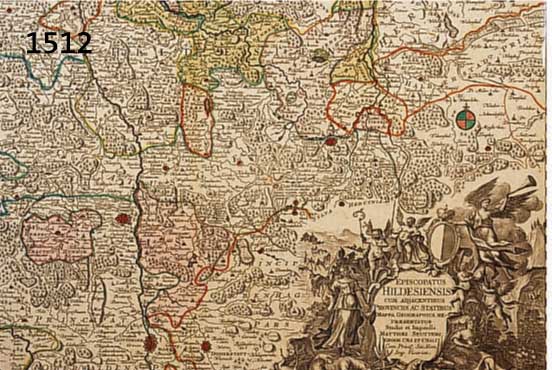 KONVOLUT VON 2 BLATT KARTEN VON HILDESHEIM, 1.ALTKOLOR. KUPFERSTICHK. V. SEUTTER, CA. 1740 EPISCOPATUS HILDESIENSIS CUM ADJACENTIBUS PRO- VINCIIS AC ...