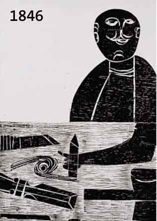 GRIESHABER, HAP, 1909-1981, LOB DES HOLZ- SCHNEIDERS, PASSION, MARIENKIRCHE, VIER HOLZ- SCHNITTE VON 1935, 1964, 1966, CA. 40 X 35 UND 40 X 27 CM, ...
