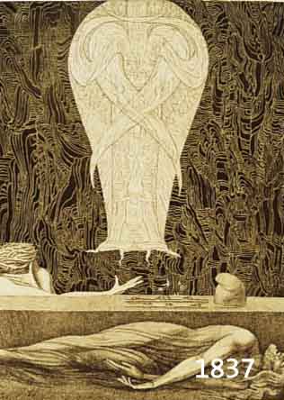 FUCHS, ERNST PROF., GEB. 1930 WIEN, SAMSONS BEGRÄBNIS, RADIERUNG VON 1970, HANDSIGNIERT, EINES VN 54 EXEMPLAREN AUF FARBIGEM INGRES, CA. 31 X 24 ...