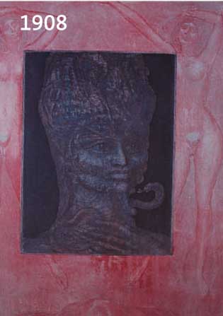 FUCHS, ERNST, PROF., GEB. 1930 WIEN, RADIERUNG AUS DEM SPHINX-ZYKLUS, HANDSIGN. UND BEZ.: EINZIGER PROBEDRUCK, CA. 42 X 30 CM