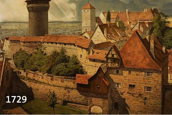 KÜHN, LUDWIG, PROF., 1849-1936 NÜRNBERG, LIT. VGL. THIEME-BECKER, HIER: DIE BURG ZU NÜRNBERG, FARBLITHOGRAPHIE VON 1903, CA. 52 X 62 CM, U.GL., ...