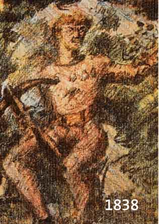 CORINTH, LOVIS, 1858-1925, DER TELLSCHUSS, FARBLITHOGRAPHIE, HANDSIGNIERT, CA. 28 X 20 CM, PP