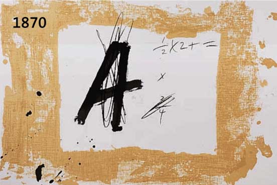 TAPIES, ANTONI, GEB. 1923, KOMPOSITION MIT GROßEM A, LITHOGRAPHIE, IM STEIN SIGN., CA. 75 X 56 CM, WVZ G 639