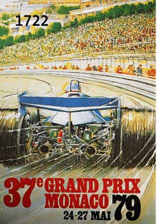 GRAND PRIX DE MONACO, 1979 UND 1985, ZWEI FARBLITHOGRAPHIEN, AUTORISIERTE AUFLAGE DES AUTOMOBILCLUBS MONACO, JE CA. 80 X 60 CM