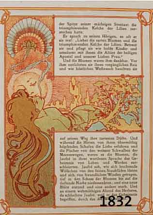 MUCHA, ALPHONSE, SECHS FARBLITHOGRAPHIEN UM 1893, AUF DREI BLÄTTERN, JE CA. 15 X 20 CM