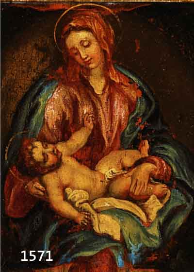 ITAL. KÜNSTLER, DES 18. JH., ÖL/HOLZ, QUALITÄTVOLLE DARST. DER MADONNA MIT CHRIS- TUSKIND, L. ALTERSSP., 13X11 CM, R.