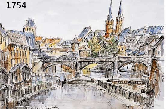 SOUTINE, M., 2. H. 20. JH., AQUARELL U. TUSCHE, MAXBRÜCKE U. HENKERSTEG IN NÜRNBERG, SIGN. U. BETITELT, 40X51 CM, PP.