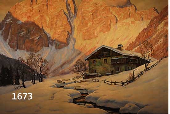 KETTEMANN, ERWIN, 1897 MÜNCHEN-1971 MÜNCHEN,, ÖL/LWD., WINTER- ABEND BEI CORTINA MIT PAMAGOGNON (DOLOMITEN), VERSO BETITELT, SIGN., 90X110 CM, R.