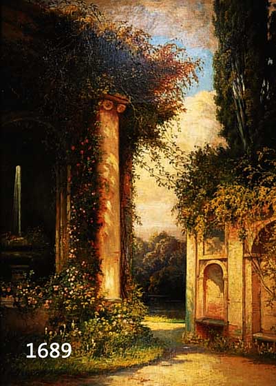 NAGEL, GEORG, DÜSSELDORFER LAND- SCHAFTSMLER DES 19. JH., ÖL/LWD., GROSSE PARKLANDSCHAFT MIT SÄULENARCHITEKTUR, SIGN., ORTSBEZ., 114 X 83 CM, R.
