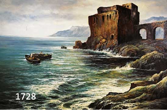 OTTO, LANDSCHAFTSMALER, DES 19. JH., ÖL/LWD., FISCHERBOOTE VOR DER KÜSTE, L. BESCH., SIGN., 60X80 CM, R.