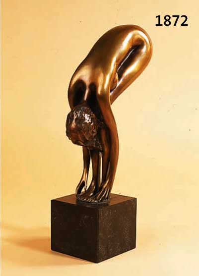 BRUNI, BRUNO, GEB. 1935 GRADARA/ITALIEN, SCHLAFENDE, BRONZEFIGUR, SIGNIERT UND NUM. 20/ 250, GRANITSOCKEL, GESAMTH. CA. 47 CM