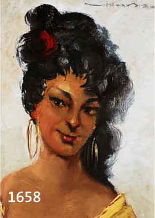 NARAY, AUREL, BUDAPEST 1883-1948, PORTRÄT EINES ZIGEUNERMÄDCHENS, ÖL/LWD, RE. O. SIGN., CA. 24 X 18 CM, R.