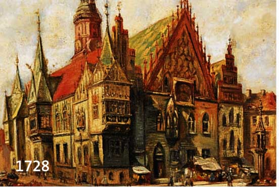 RAIDA, R., MALER ANFANG DES 20. JH., DAS RATHAUS IN DANZIG, ÖL/HOLZ, RE. U. SIGN., CA. 30 X 37 CM, PRUNKRAHMEN