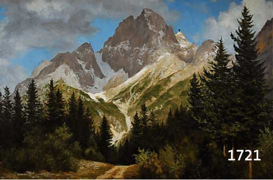 FROMMHOLD, C., GEB. 1943 DRESDEN, DIE CRODA ROSSA IN DEN DOLOMITEN, ÖL/HART- FASER, LI. U. SIGN., CA. 60 X 80 CM, R.