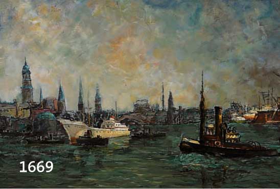 VON VARUTTI-KLEFENHAUSEN, MARCO, ANSICHT VON VENEDIG, ÖL/HARTFASER, LI. U. SIGN., CA. 38 X 66 CM, R.