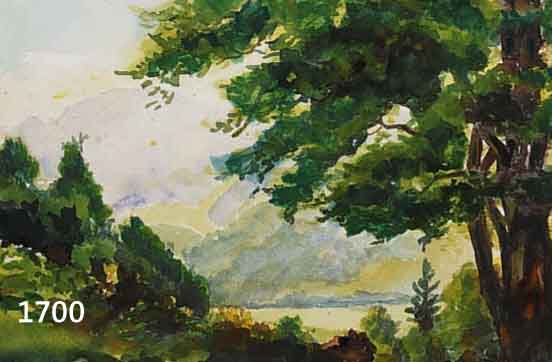 Spiro, Eugen, 1874 Breslau-1972 New York, Waldlandschaft, Aquarell, li. u. sign. u. dat. 39, ca. 24 x 32 cm, PP, u.Gl., R.