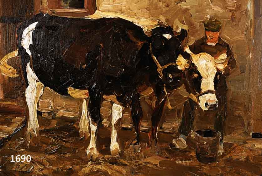 DILL, OTTO, 1884 NEUSTADT-1957 BAD DÜRKHEIM, BAUER MIT ZWEI OCHSEN, ÖL/LWD, RE. U. SIGN. UND DAT. 1911, RÜCKSEITIG AUF DEM KEILRAHMEN ...