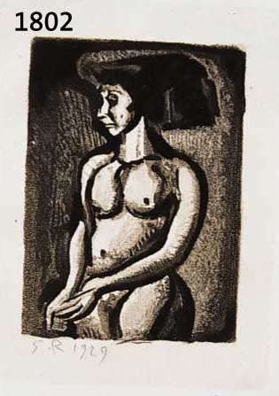 ROUAULT, GEORGES, 1871-1958, RADIERUNG 1929, NACKTE FRAU, IN DER PLATTE, SOWIE HANDMONOGR. U. DATIERT, CA. 9X7 CM, PP