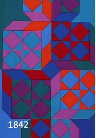 VASARELY, VIKTOR, 1908-1997, FARBSERIGRAPHIE, HANDSIGNIERT, NUM. FV 55/60, CA. 55.5 X 27 CM