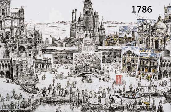 MINUZZI, MAURILIO, GEB. 1939, VENEDIG, TEILKOLORIERTE RADIERUNG, HANDSIGN. UND DAT. 90, NUM. 57/300, CA. 50 X 80 CM