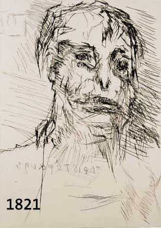 KOKOSCHKA, OSKAR, 1886-1980, RADIERUNG, POR- TRÄT DES ARISTOPHANES, HANDSIGNIERT, 26X20 CM
