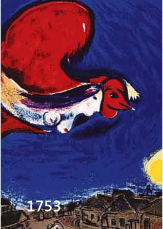 CHAGALL, MARC, 1887-1985, 2 FARBLITHOGRAPHIEN 1950, AUS DLM, CA. 26X20 U. 36X50 CM, PP