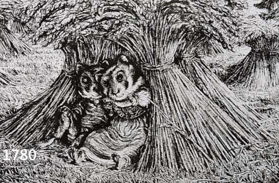 WEBER, A.PAUL, 1893-1980, DAS HAMSTERPAAR, LITHOGRAPHIE, DRUCKSIGNIERT, CA. 32 X 43 CM, PP, U.GL., R.