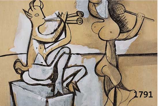 PICASSO, PABLO, FARBLITHOGRAPHIE, IM DRUCK BEZ.: ANTIBES 24-9-45, CA. 33 X 25 CM
