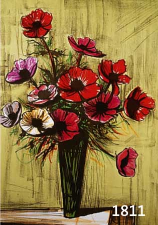BUFFET, BERNARD, BOUQUET DES FLEURS, FARBLITHOGRAPHIE, GEDRUCKT BEI SORLIER, PARIS, CA. 46 X 55 CM