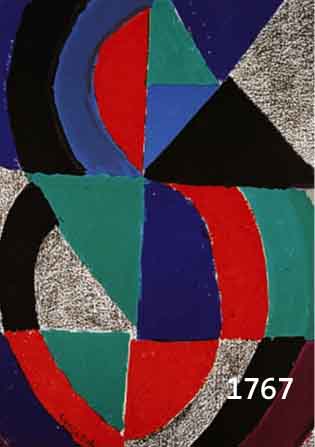 DELAUNAY, SONIA, EDITIONS LA HUMIERE, FARB- LITHOGRAPHIE, GEDRUCKT BEI MOURLOT PARIS, IM STEIN SIGNIERT, CA. 39 X 56 CM